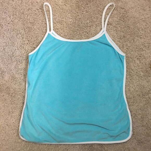 NWT Joe Fresh Terrycloth Retro Mineral Blue Tank Top - Picture 9 of 12